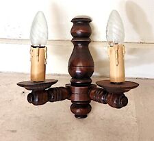 APPLIQUE MURALE rustique en bois, imitation bougie 2 branches. Excellent état