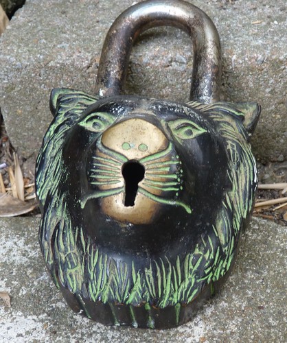 Cadenas ancien tête lion - cadenas, de