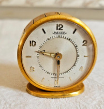 VINTAGE REVEIL MECANIQUE JAEGER FABRIQUÉ SUISSE 15 PIERRES FONCTIONNE AVEC ETUI