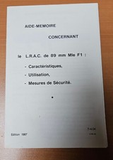 Fiche militaire : aide-mémoire dépliable concernant le LRAC de 89 mm (1987)