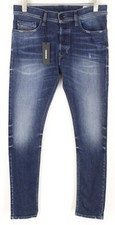 Jeans Diesel Tepphar R39M0 Pour Hommes W30/L32 Slim Carotte En Coton Lavé Bleu