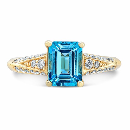 Topaze bleu suisse bague - bleu,