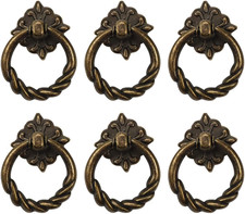 6pcs Vintage Bronze Drop Ring