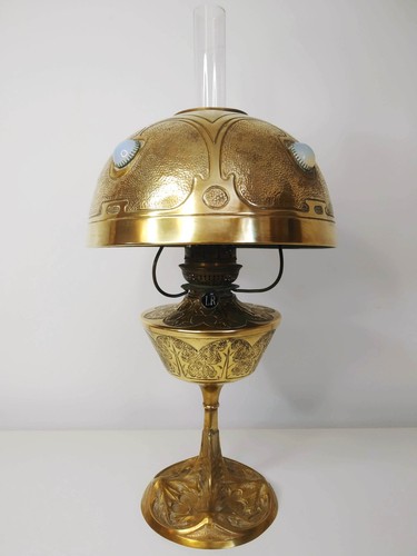 Lampe pétrole bronze et - pétrole, en
