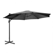 Parasol déporté PRO rond (Ø)3500 mm, en aluminium et polyester noir, VENICE