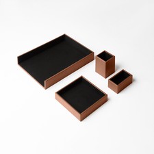Set de Bureau Cuir Marron