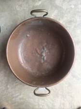 Confiturier XIX cuivre poignées Cuivre bassine bassinoire plat jus lèchefrite