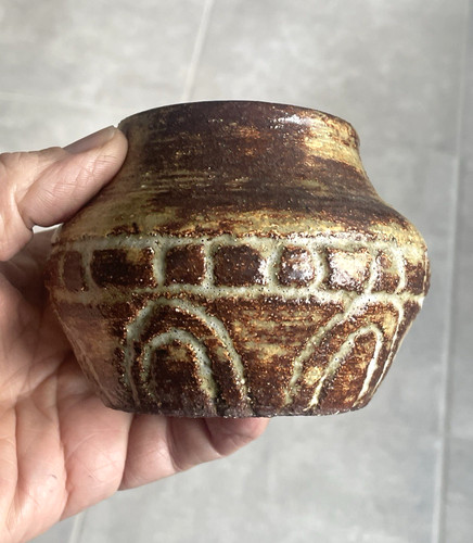 Petit vase grès signé - vase,