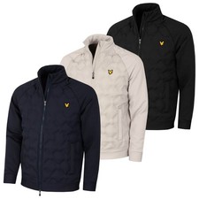 Lyle & Scott Hommes Carreaux Édredon Arrière Polaire Aigle Logo Veste 50% OFF
