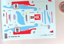 decals decalcomanie deco pour citroen ax tour de corse 1993 1/43