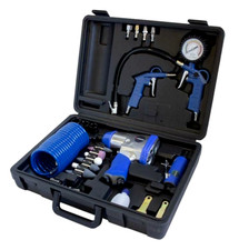 Coffret clé à chocs, meuleuse droite pneumatique, soufflette, gonfleur flexible