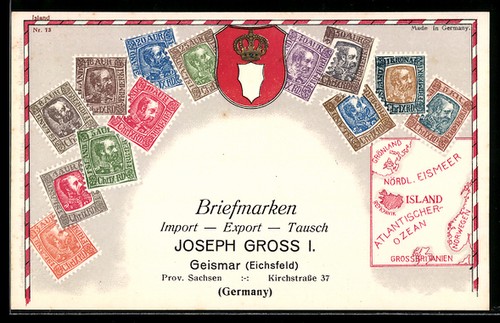 Carte postale gaufrée