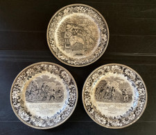 Lot de 3 assiettes faïence