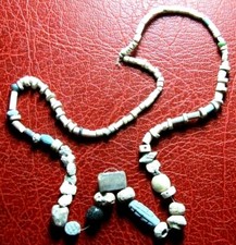 Antique terracotta cylinder & colored stones beads Rare necklace to identify