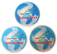 Aviation Air France 3 Anciennes Etiquettes à Bagage 8,6cm Luggage Tag Label