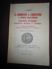 la Charente et l'Aquitaine à l'époque gallo romaine Gémon 1958