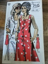 586 PATRON MULTITAILLES BRU VINTAGE FRENCH PATTERN 60/70 ROBE & VESTE 44 A 52
