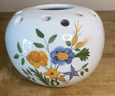 Vase Boule Pique Fleurs Monastères De Bethléem Vintage Bouquet Peint Main
