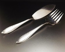 CHRISTOFLE MODELE ALBATROS COUVERT DE SERVICE A POISSON METAL ARGENTE VERS 1950