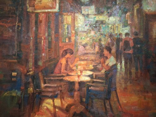 Asian signed oil canvas - signed,