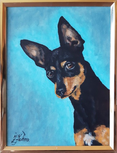 Miniature pinscher peinture - miniature,