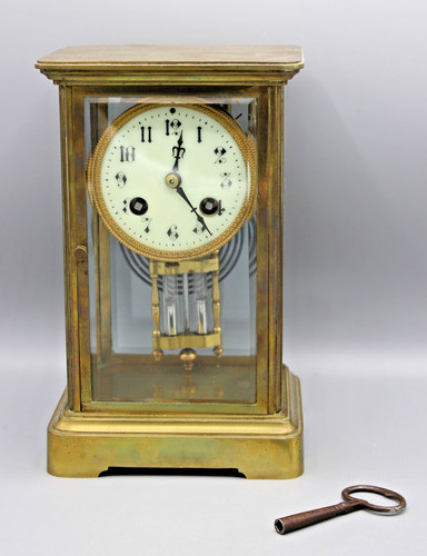 Ancienne pendule cage - pendule, verres