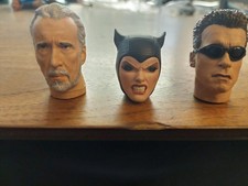 1/6 LOT de  3 TETES CINEMA ( cat woman, doku et Terminator