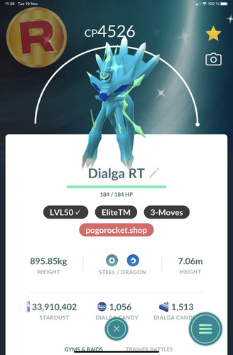 Shiny dialga origin lvl50 - dialga,