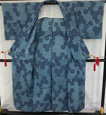 Kimono japonais vintage bleu