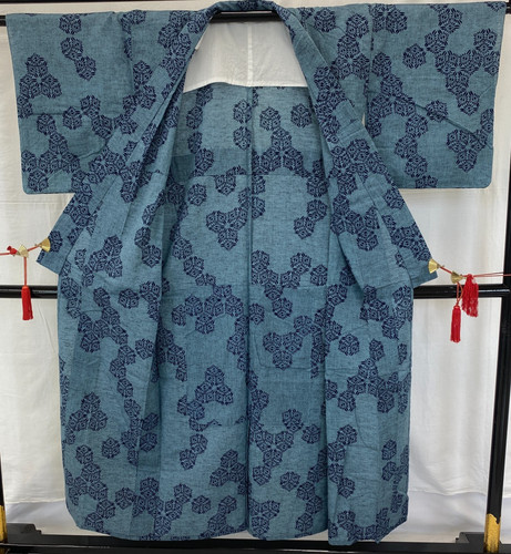 Kimono japonais vintage bleu