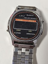 Montre Lov Lcd Vintage Quartz Rare Avec Bracelet Acier ZRC
