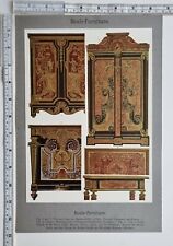 Antique Ornement Imprimé Boule Meubles Royal Château Munich Armoire Paris