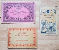 3 ALBUMS ANCIENS BRODERIE ALPHABET POINTS DE MARQUE 