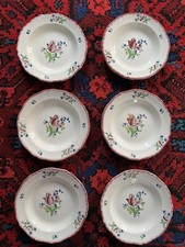 6 Assiettes Creuses faïence GIEN Décor LORRAINE Parfait État