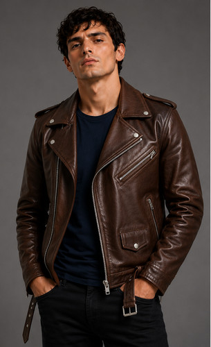 Men motorcycle leather - men's,