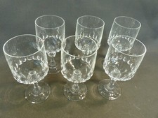 Lot de 6 anciens verres à eau ou à vin sur pied art de la table années 1960