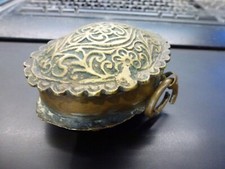 ex boite à poudre scellée reliquaire ottoman 18ème-19ème,bronze,9x7cm,P212g