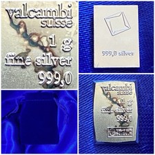 Lingot argent Pur 999 VALCAMBI Suisse 1g INVEST Swiss Made Fine Silver +Sacoche