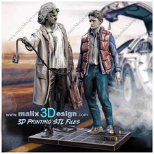 Figurines Résine Marty et Doc Retour vers le Futur 1:24 - À Peindre et Assembler