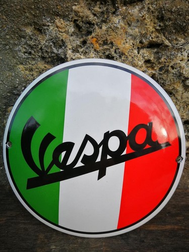 Plaque émaillée vespa enamel - plaque,