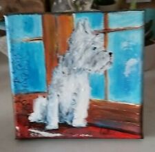 TABLEAU WESTIE QUI REGARDE A