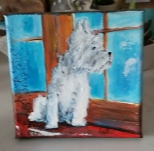 Tableau westie qui regarde - westie,
