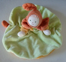 912. DOUDOU PLAT ROND MOULIN ROTY LUTIN vert orange jaune pomme  - TTBE