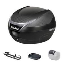 Set SHAD Coffre SH34 + Porte-Bagages Piaggio 125 For Vespa LX 2005-2014