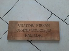  1 estampe bois façade caisse Grand Vin De Pibran Pauillac de 39,5 x 15 cm
