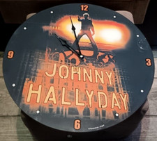 Johnny Hallyday-Ancienne horloge, 38 cm -Verre- Collection officielle Fan Avenue
