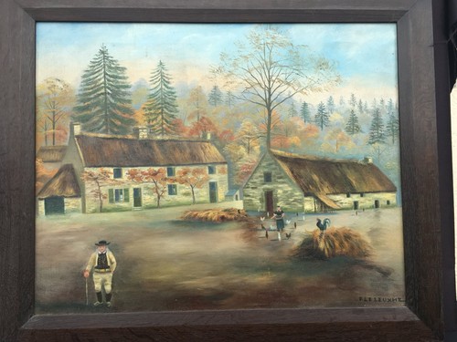 Grand huile sur toile cour - grand,