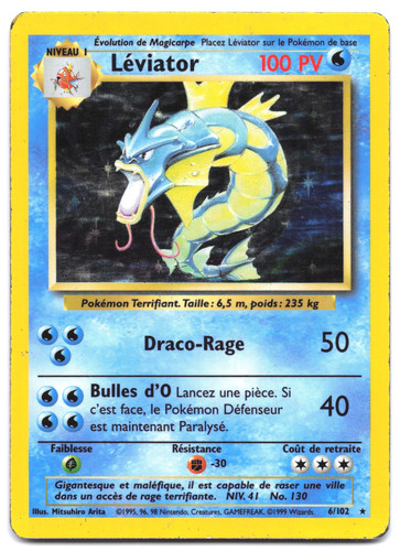 Carte pokémon léviator 102 - carte, 6/102