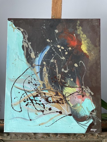 Tableau abstrait signé mounir - tableau,