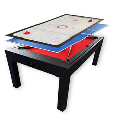 Table de Billard 7 FT Multi-jeux Rouge Air Hockey + Table de Tennis STRIKE